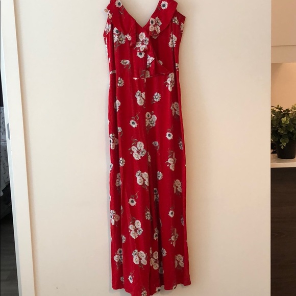 H&M | Red Floral Jumpsuit - Picture 3 of 5